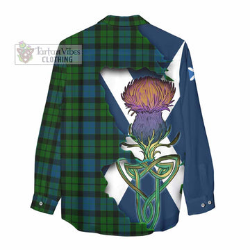 Tartan Vibes Clothing MacKay (McKay) Tartan Family Crest Women's Casual Shirt Scottish Thistle Celtic Inspired