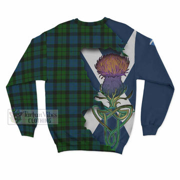 Tartan Vibes Clothing MacKay (McKay) Tartan Family Crest Sweatshirt Scottish Thistle Celtic Inspired