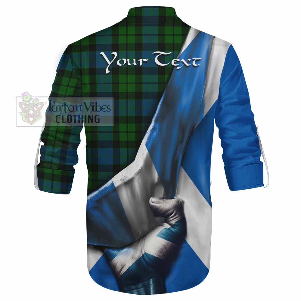 Tartan Vibes Clothing MacKay (McKay) Tartan Ghillie Kilt Shirt with Family Crest Scotland Patriotic Style