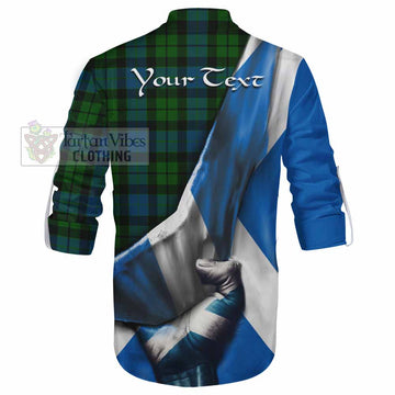 Tartan Vibes Clothing MacKay (McKay) Tartan Ghillie Kilt Shirt with Family Crest Scotland Patriotic Style