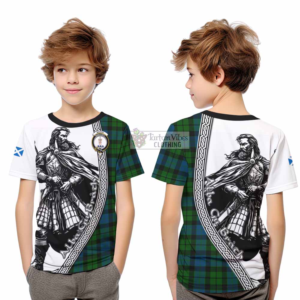 MacKay (McKay) Tartan Clan Crest Kid T-Shirt with Highlander Warrior Celtic Style - Tartan Vibes Clothing
