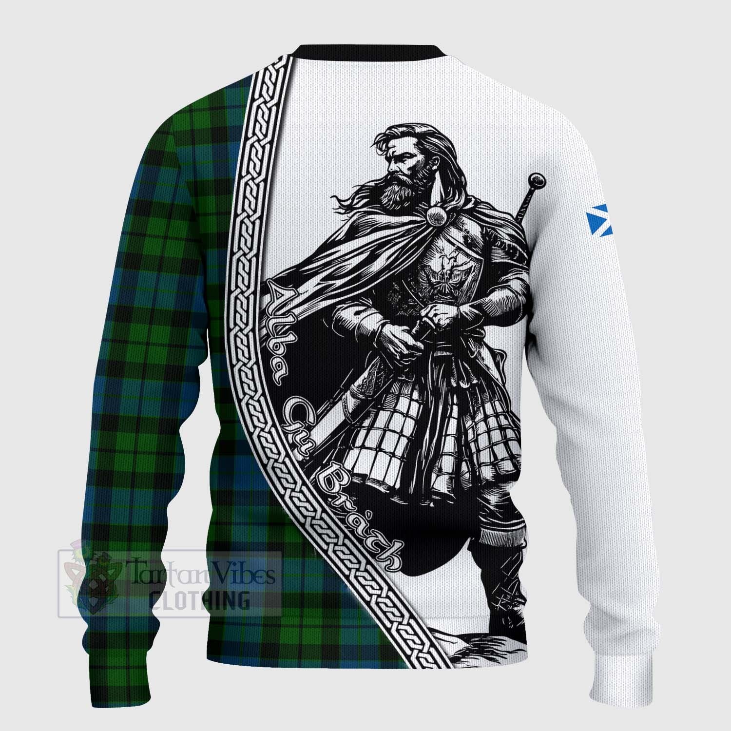 Tartan Vibes Clothing MacKay (McKay) Tartan Clan Crest Knitted Sweater with Highlander Warrior Celtic Style