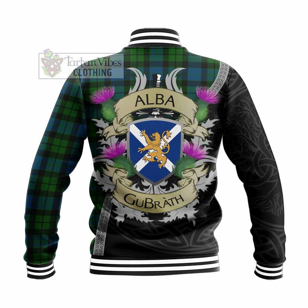 Tartan Vibes Clothing MacKay (McKay) Tartan Family Crest Baseball Jacket Lion Rampant Royal Thistle Shield Celtic Inspired