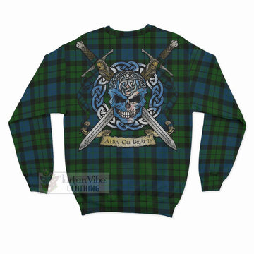 Tartan Vibes Clothing MacKay (McKay) Tartan Sweatshirt with Family Crest Celtic Skull Style