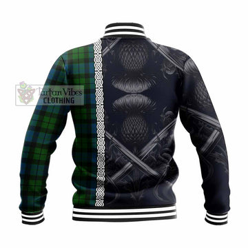 MacKay (McKay) Tartan Baseball Jacket with Family Crest Cross Sword Thistle Celtic Vibes