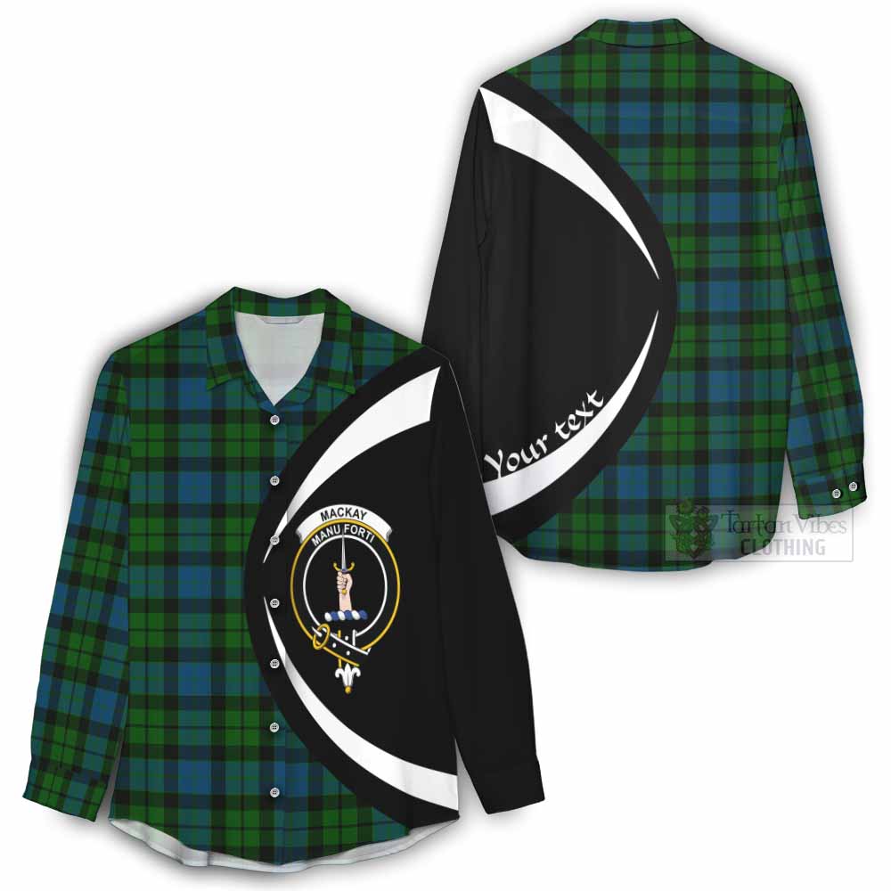 Tartan Vibes Clothing MacKay (McKay) Tartan Women's Casual Shirt with Family Crest Circle Style