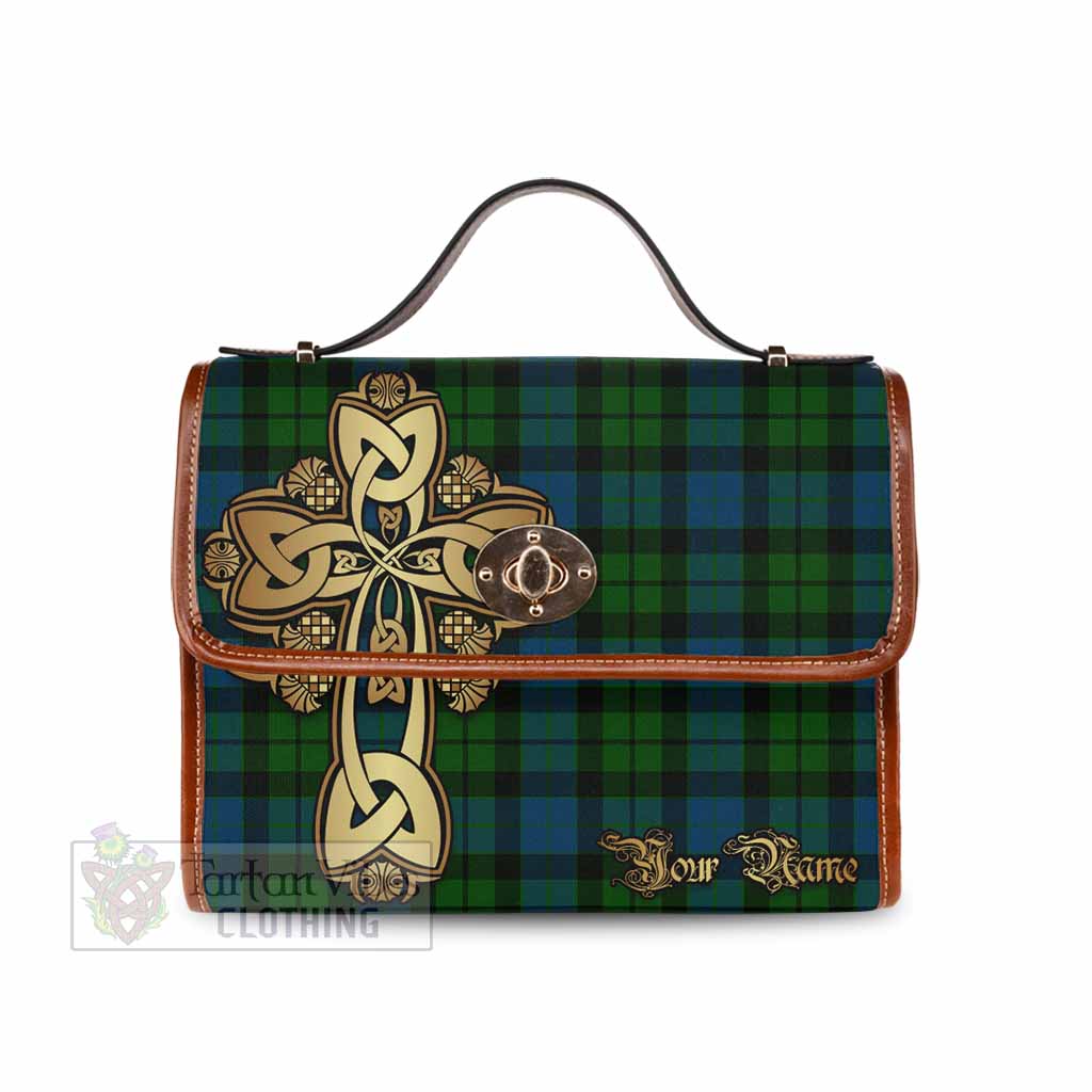 Tartan Vibes Clothing MacKay (McKay) Tartan Waterproof Canvas Bag Golden Thistle Celtic Cross Style