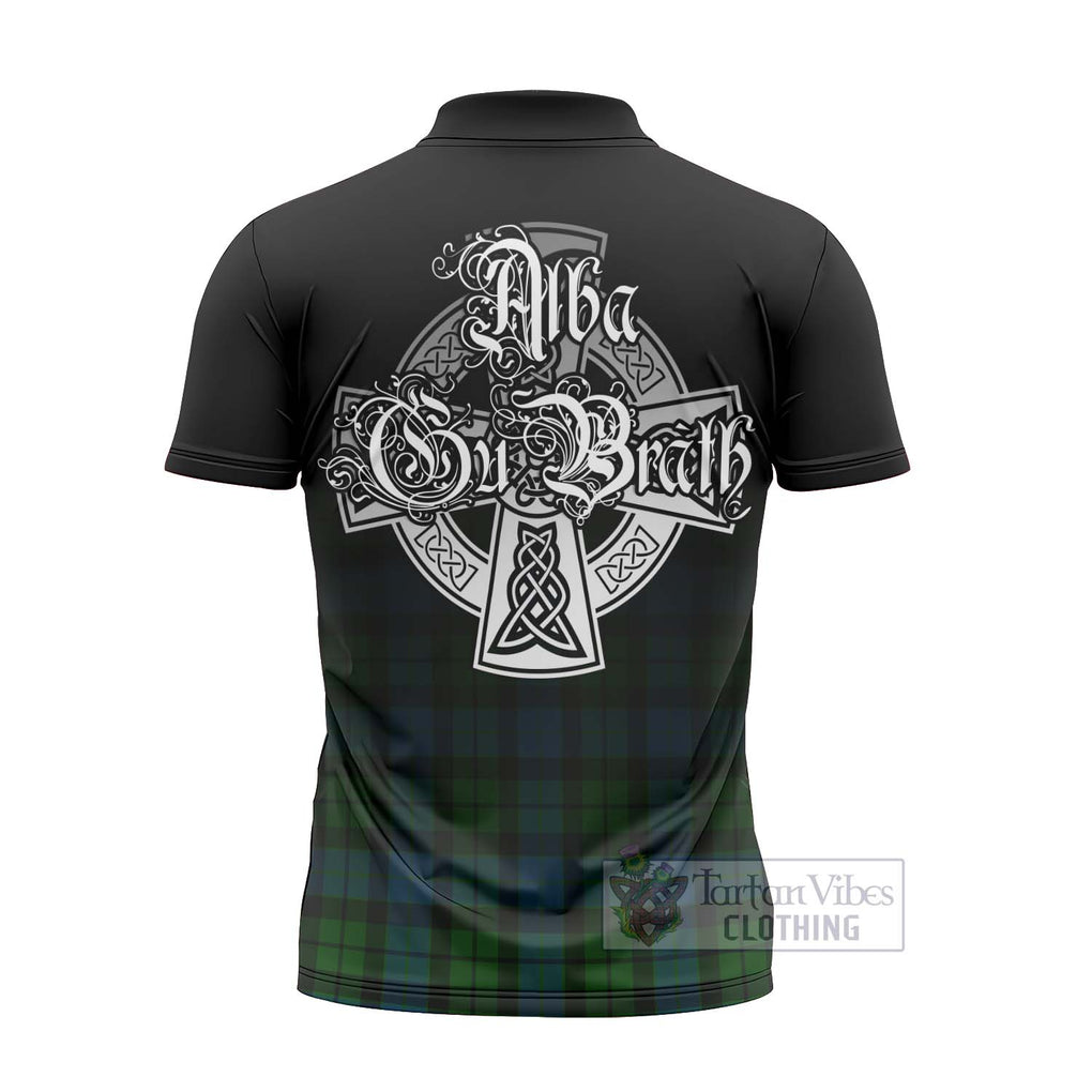 Tartan Vibes Clothing MacKay (McKay) Tartan Zipper Polo Shirt Featuring Alba Gu Brath Family Crest Celtic Inspired