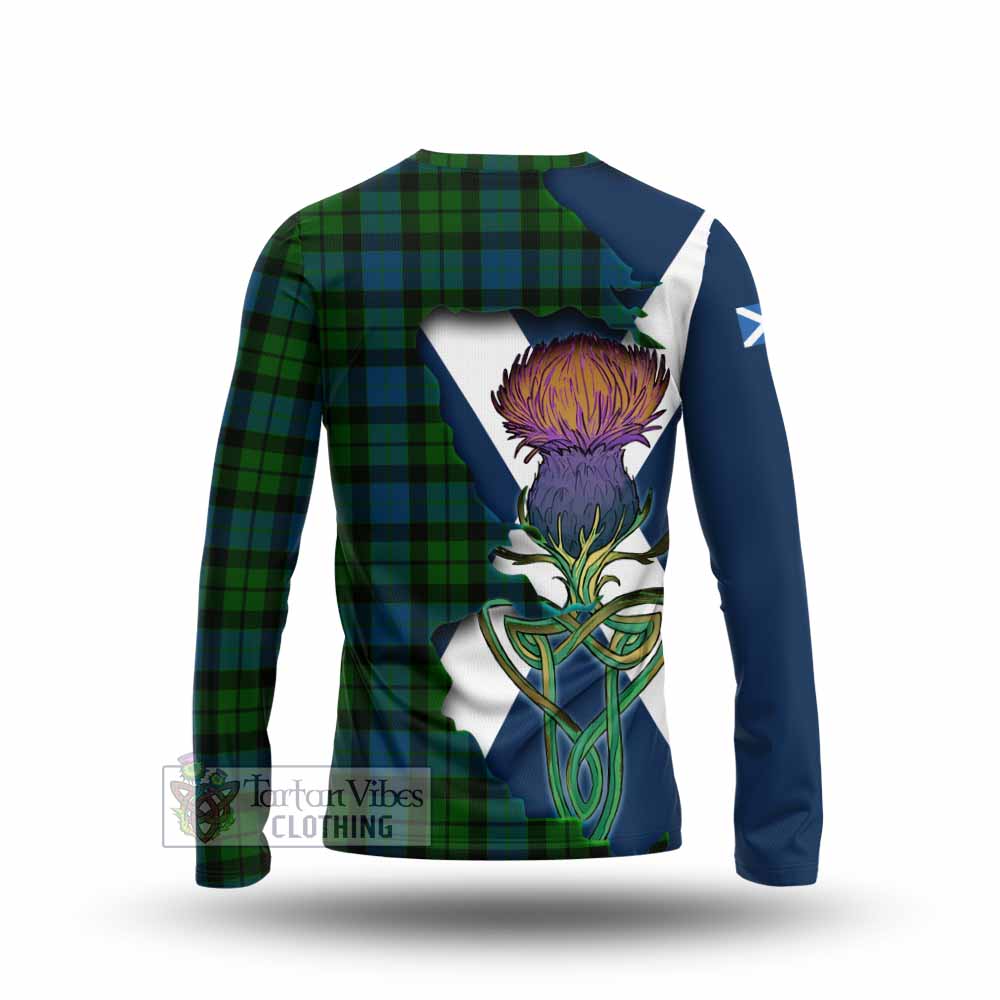 Tartan Vibes Clothing MacKay (McKay) Tartan Family Crest Long Sleeve T-Shirt Scottish Thistle Celtic Inspired