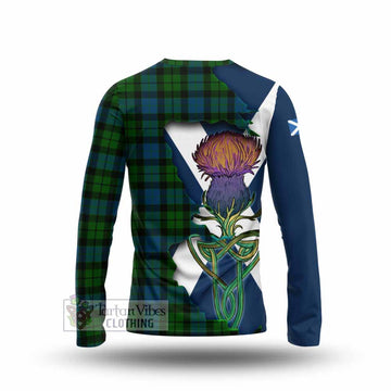 Tartan Vibes Clothing MacKay (McKay) Tartan Family Crest Long Sleeve T-Shirt Scottish Thistle Celtic Inspired