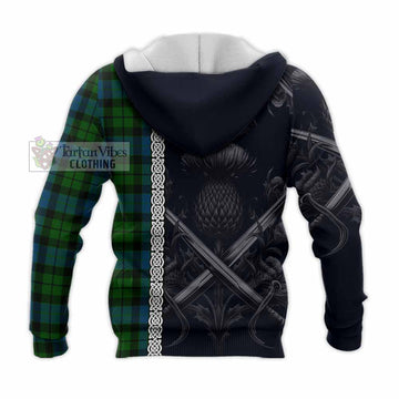 MacKay (McKay) Tartan Knitted Hoodie with Family Crest Cross Sword Thistle Celtic Vibes