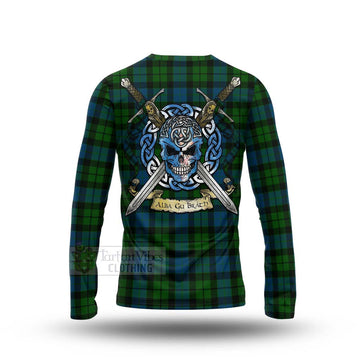 Tartan Vibes Clothing MacKay (McKay) Tartan Long Sleeve T-Shirt with Family Crest Celtic Skull Style