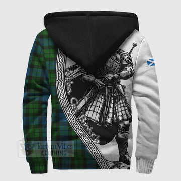 MacKay (McKay) Tartan Clan Crest Sherpa Hoodie with Highlander Warrior Celtic Style