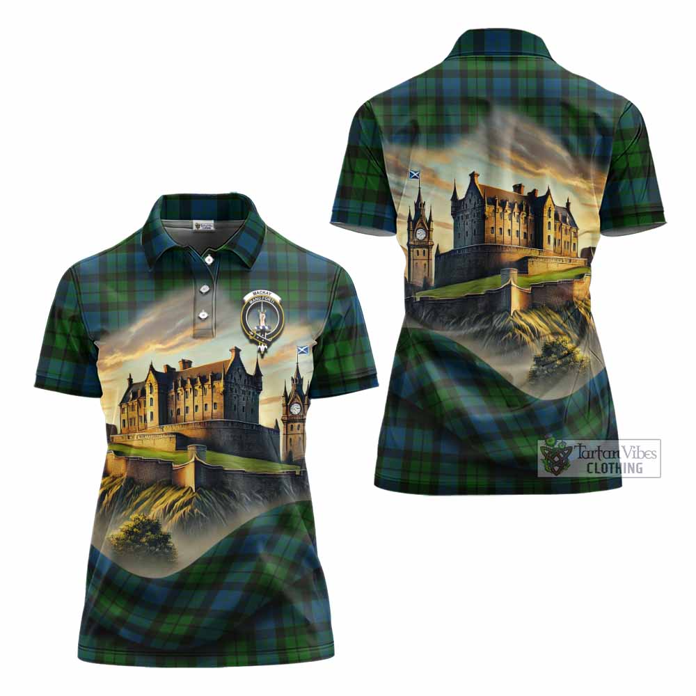 Tartan Vibes Clothing MacKay (McKay) Tartan Family Crest Women's Polo Shirt with Scottish Ancient Castle Stype