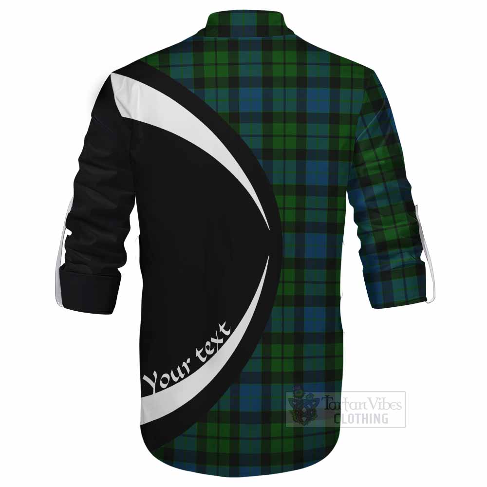 Tartan Vibes Clothing MacKay (McKay) Tartan Ghillie Kilt Shirt with Family Crest Circle Style