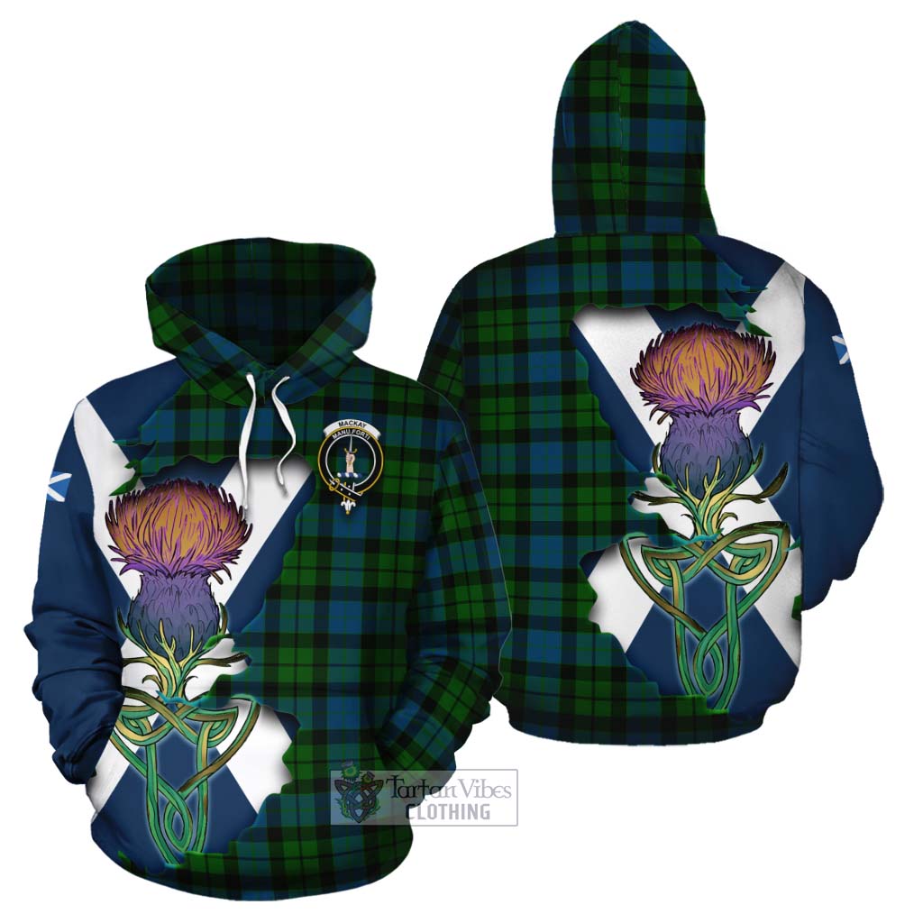 Tartan Vibes Clothing MacKay (McKay) Tartan Family Crest Cotton Hoodie Scottish Thistle Celtic Inspired