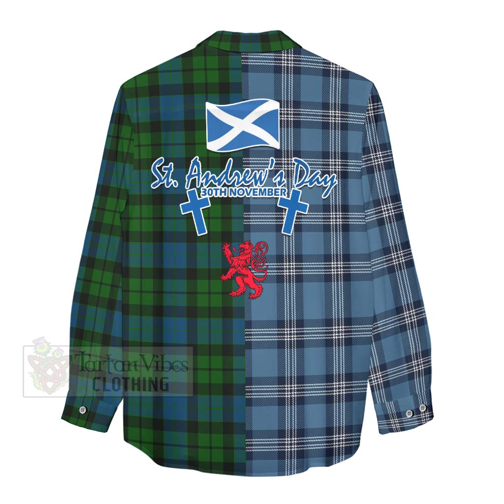 Tartan Vibes Clothing MacKay (McKay) Tartan Women's Casual Shirt Happy St. Andrew's Day Half Tartan Style