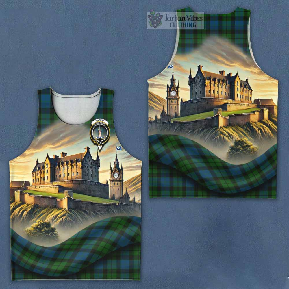 Tartan Vibes Clothing MacKay (McKay) Tartan Family Crest Men's Tank Top with Scottish Ancient Castle Style