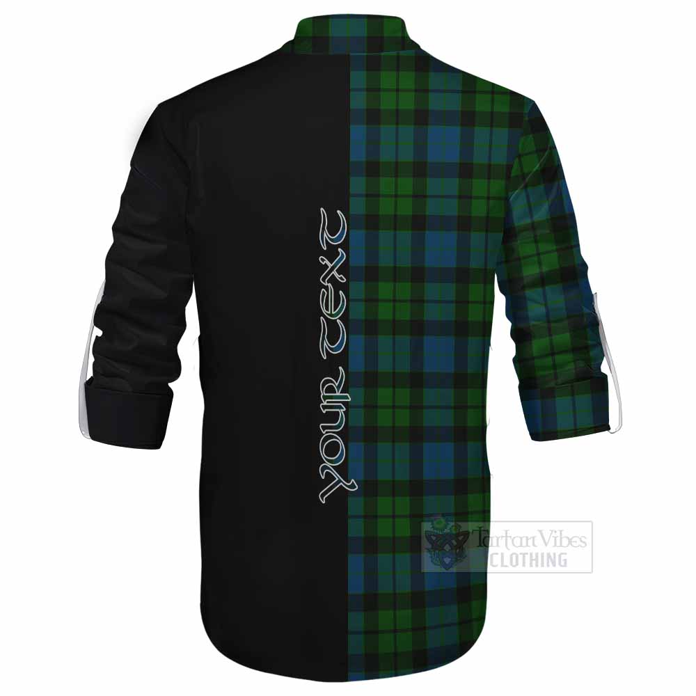 Tartan Vibes Clothing MacKay (McKay) Tartan Ghillie Kilt Shirt with Family Crest and Half Of Me Style