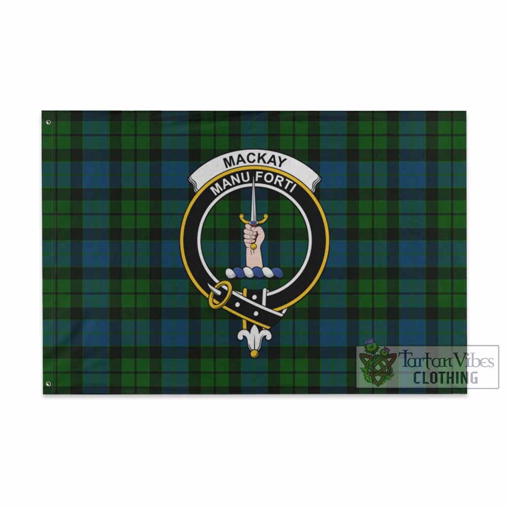 Tartan Vibes Clothing MacKay (McKay) Tartan House Flag with Family Crest