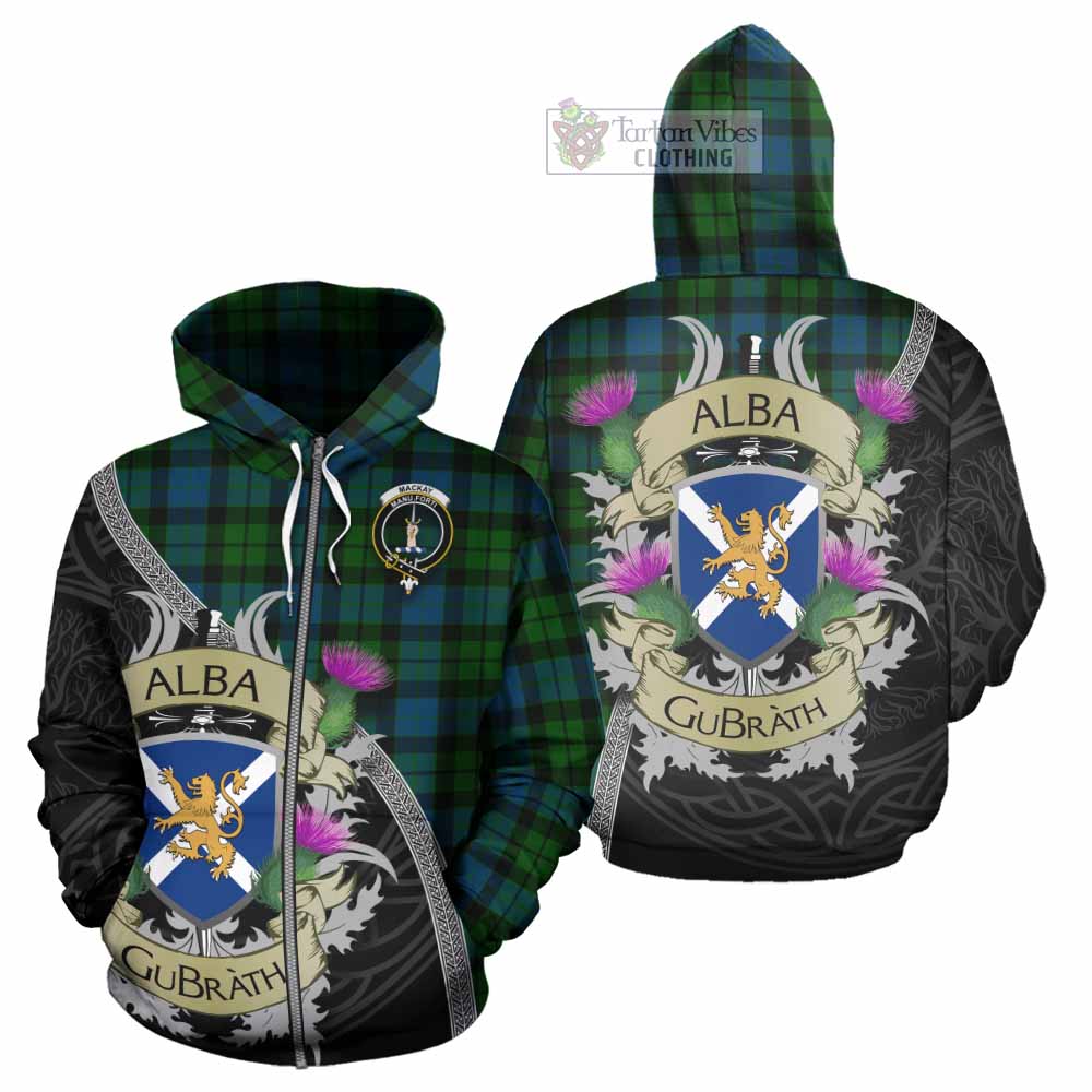 Tartan Vibes Clothing MacKay (McKay) Tartan Family Crest Hoodie Lion Rampant Royal Thistle Shield Celtic Inspired