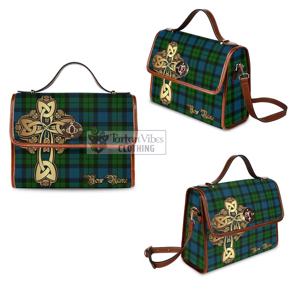 Tartan Vibes Clothing MacKay (McKay) Tartan Waterproof Canvas Bag Golden Thistle Celtic Cross Style