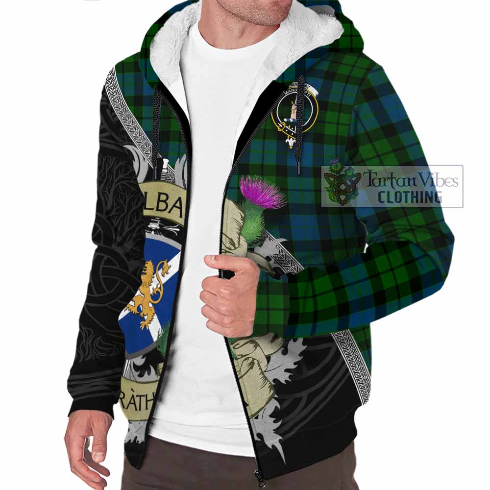 Tartan Vibes Clothing MacKay (McKay) Tartan Family Crest Sherpa Hoodie Lion Rampant Royal Thistle Shield Celtic Inspired