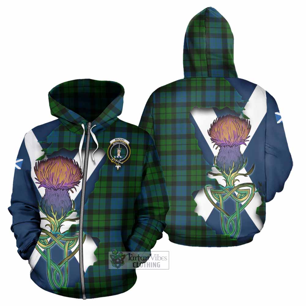 Tartan Vibes Clothing MacKay (McKay) Tartan Family Crest Hoodie Scottish Thistle Celtic Inspired
