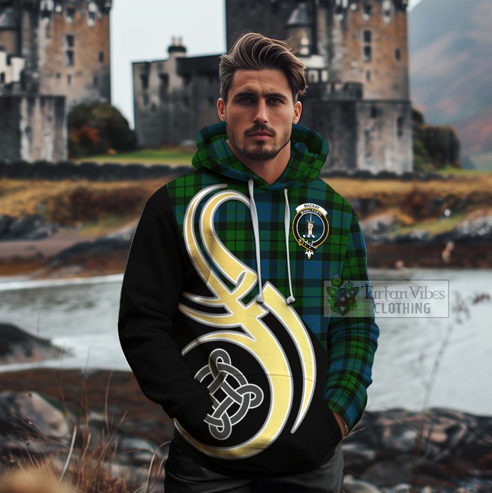 Tartan Vibes Clothing MacKay (McKay) Tartan Cotton Hoodie with Family Crest and Celtic Symbol Style