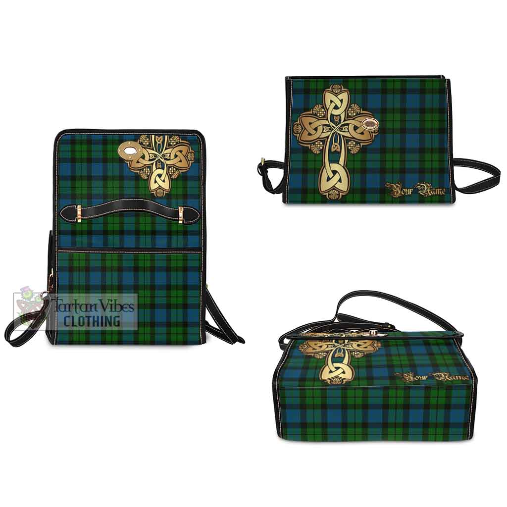 Tartan Vibes Clothing MacKay (McKay) Tartan Waterproof Canvas Bag Golden Thistle Celtic Cross Style