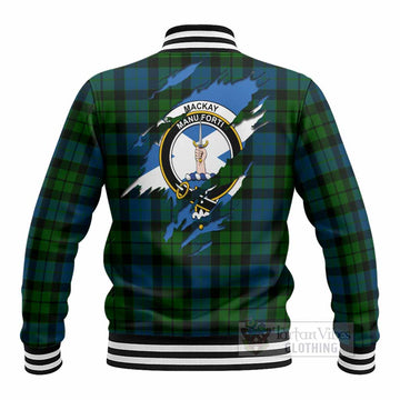 MacKay (McKay) Clan Crest In Me Tartan Baseball Jacket Scotland Flag Style