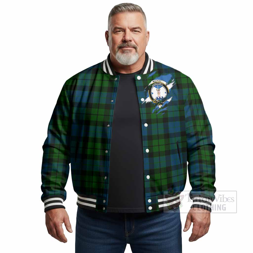 MacKay (McKay) Clan Crest In Me Tartan Baseball Jacket Scotland Flag Style