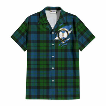 MacKay (McKay) Clan Crest In Me Tartan Cotton Hawaiian Shirt Scotland Flag Style