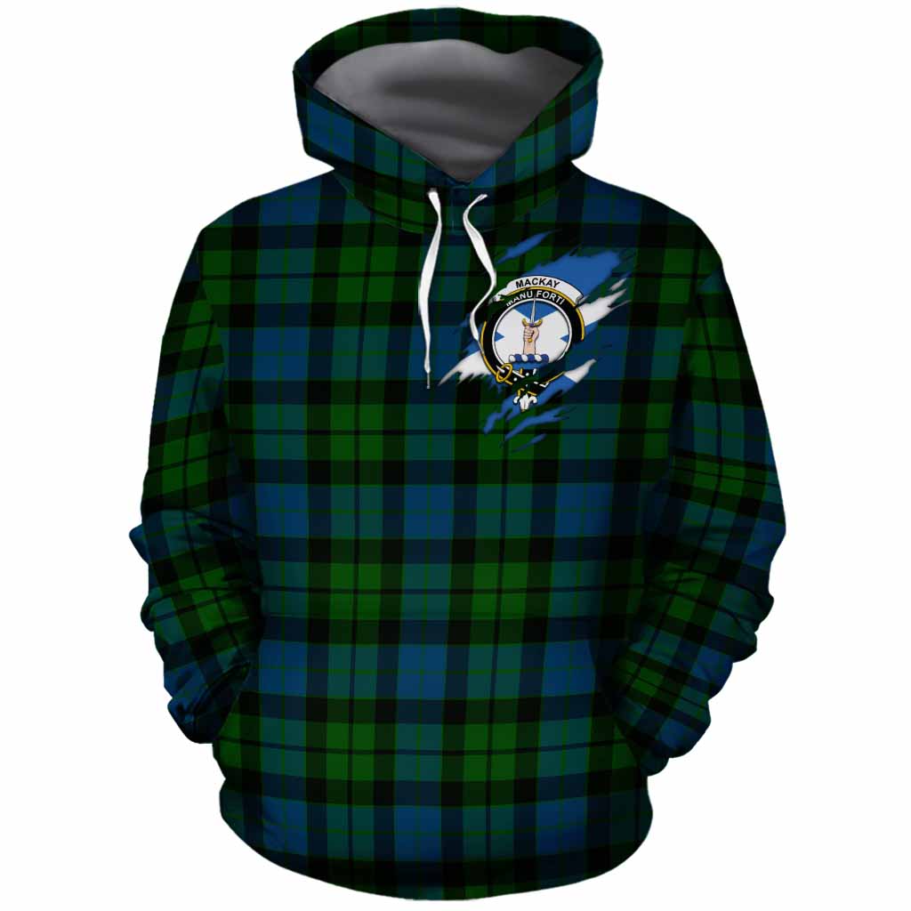 MacKay (McKay) Clan Crest In Me Tartan Cotton Hoodie Scotland Flag Style