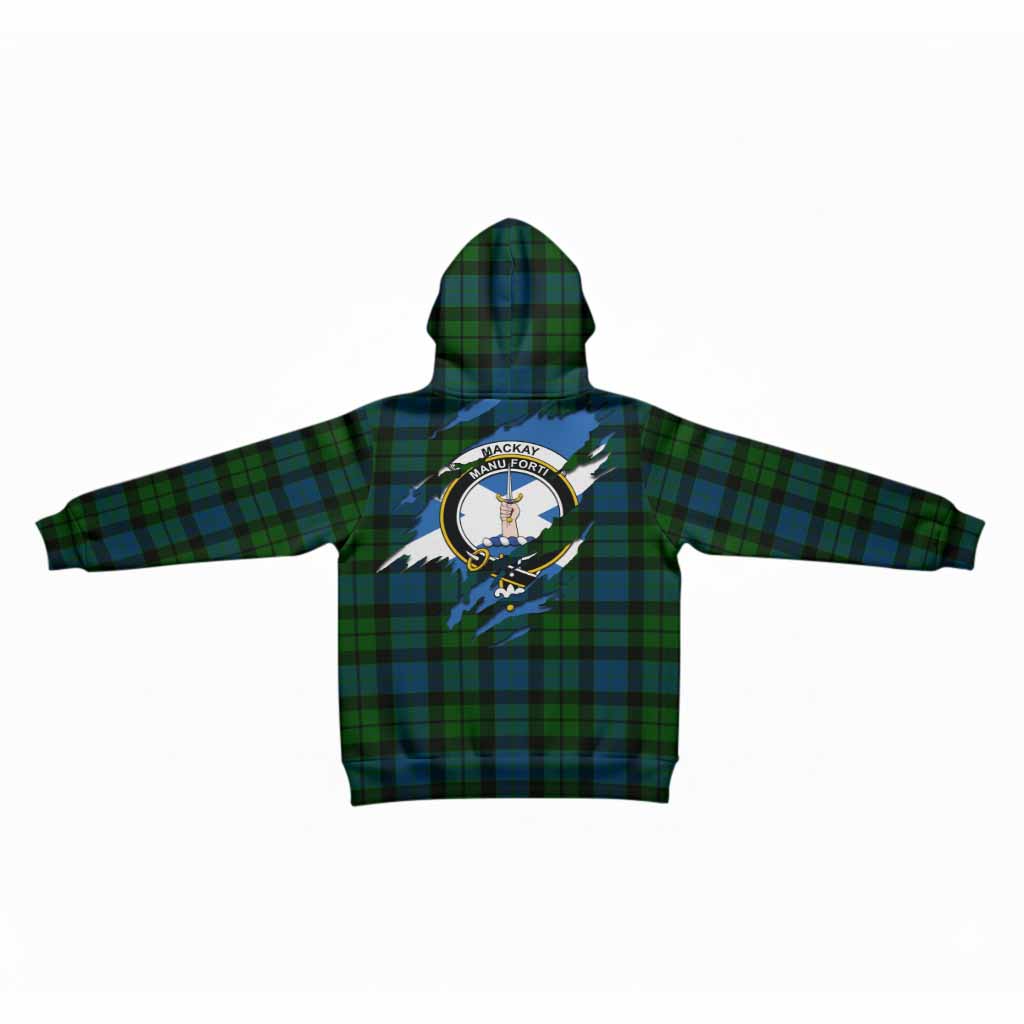 MacKay (McKay) Clan Crest In Me Tartan Kid Hoodie Scotland Flag Style