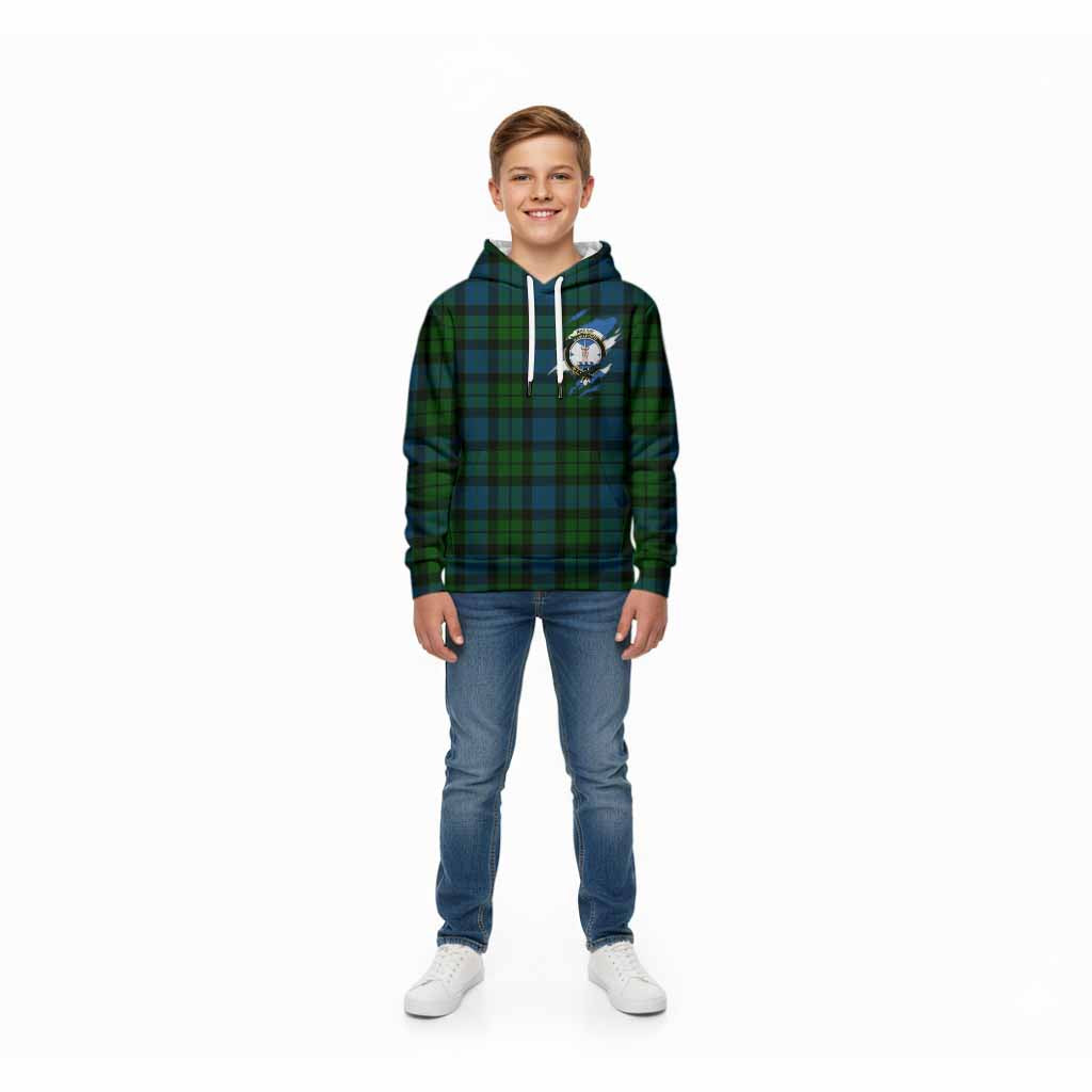 MacKay (McKay) Clan Crest In Me Tartan Kid Hoodie Scotland Flag Style