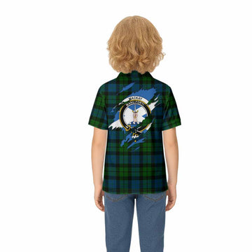 MacKay (McKay) Clan Crest In Me Tartan Kid Polo Shirt Scotland Flag Style