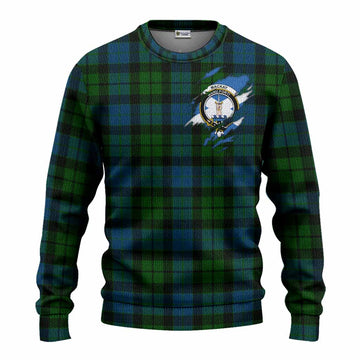 MacKay (McKay) Clan Crest In Me Tartan Knitted Sweater Scotland Flag Style