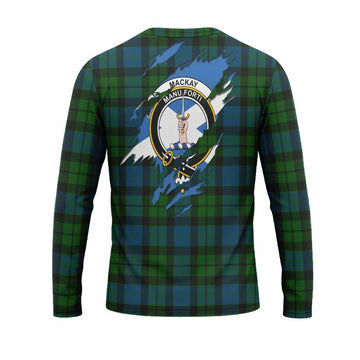 MacKay (McKay) Clan Crest In Me Tartan Long Sleeve T-Shirt Scotland Flag Style