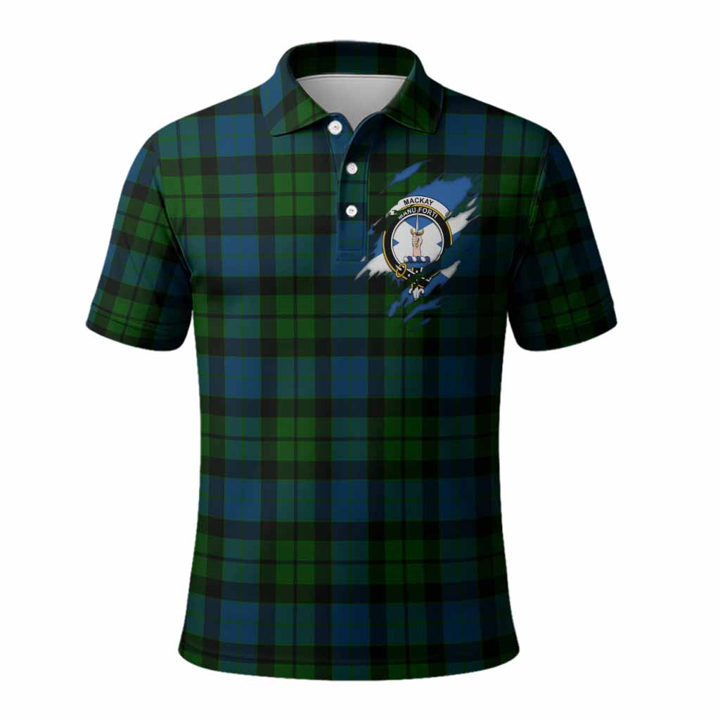 MacKay (McKay) Clan Crest In Me Tartan Polo Shirt Scotland Flag Style