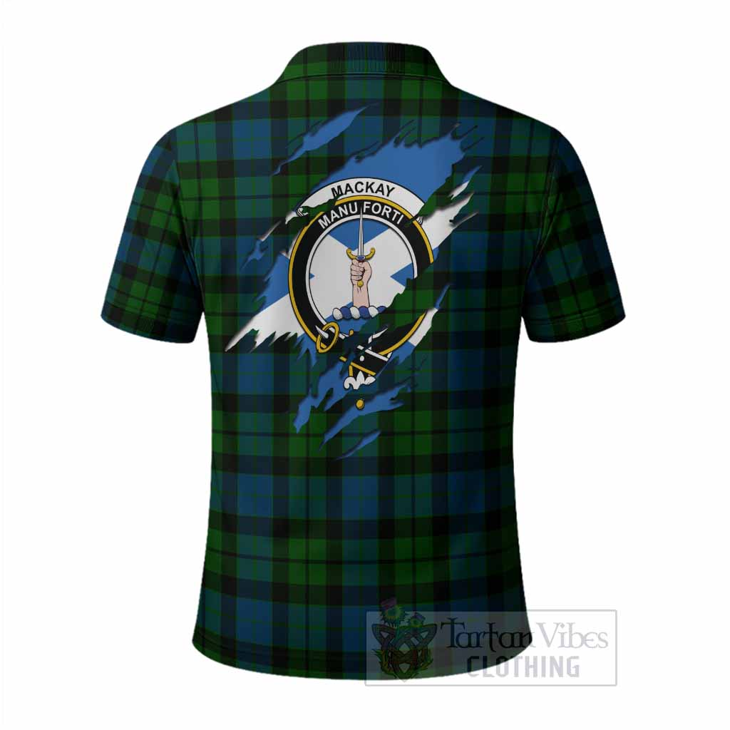 MacKay (McKay) Clan Crest In Me Tartan Polo Shirt Scotland Flag Style