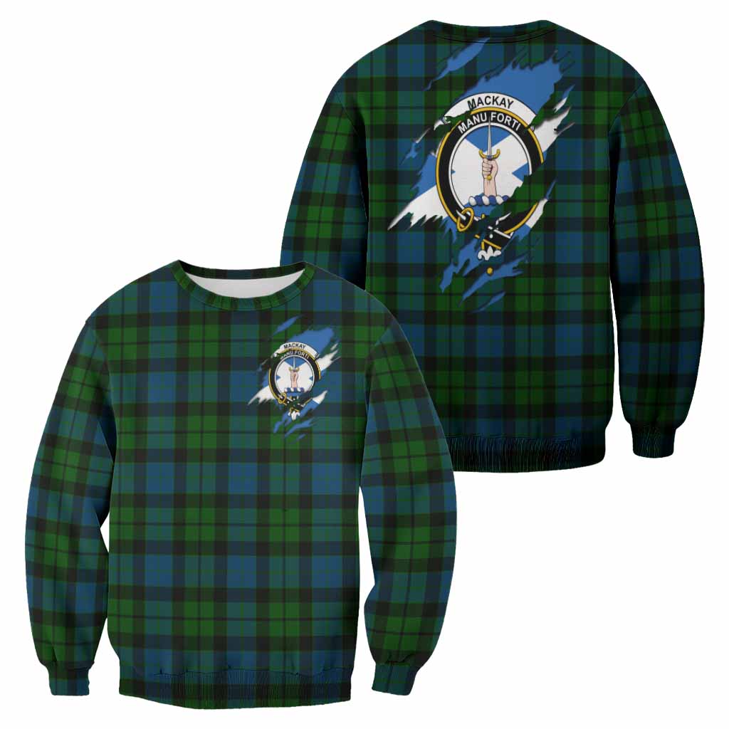 MacKay (McKay) Clan Crest In Me Tartan Sweatshirt Scotland Flag Style