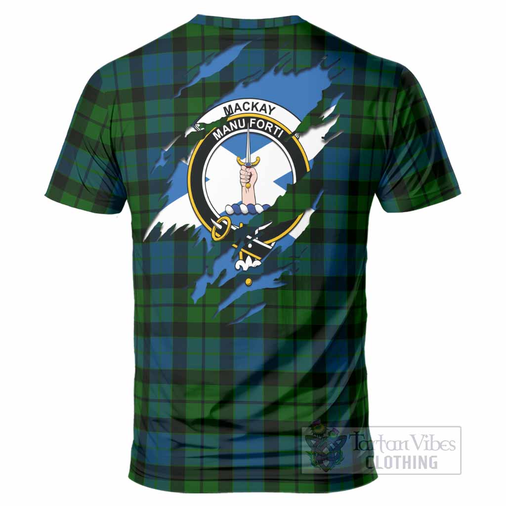 MacKay (McKay) Clan Crest In Me Tartan T-Shirt Scotland Flag Style