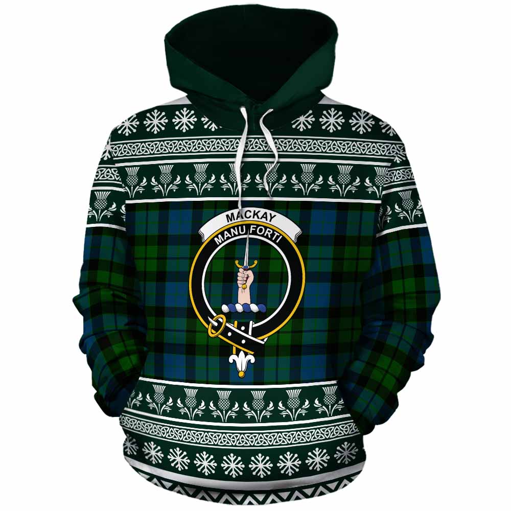 MacKay (McKay) Clan Tartan Christmas Cotton Hoodie with Family Crest - Tartan Vibes Clothing