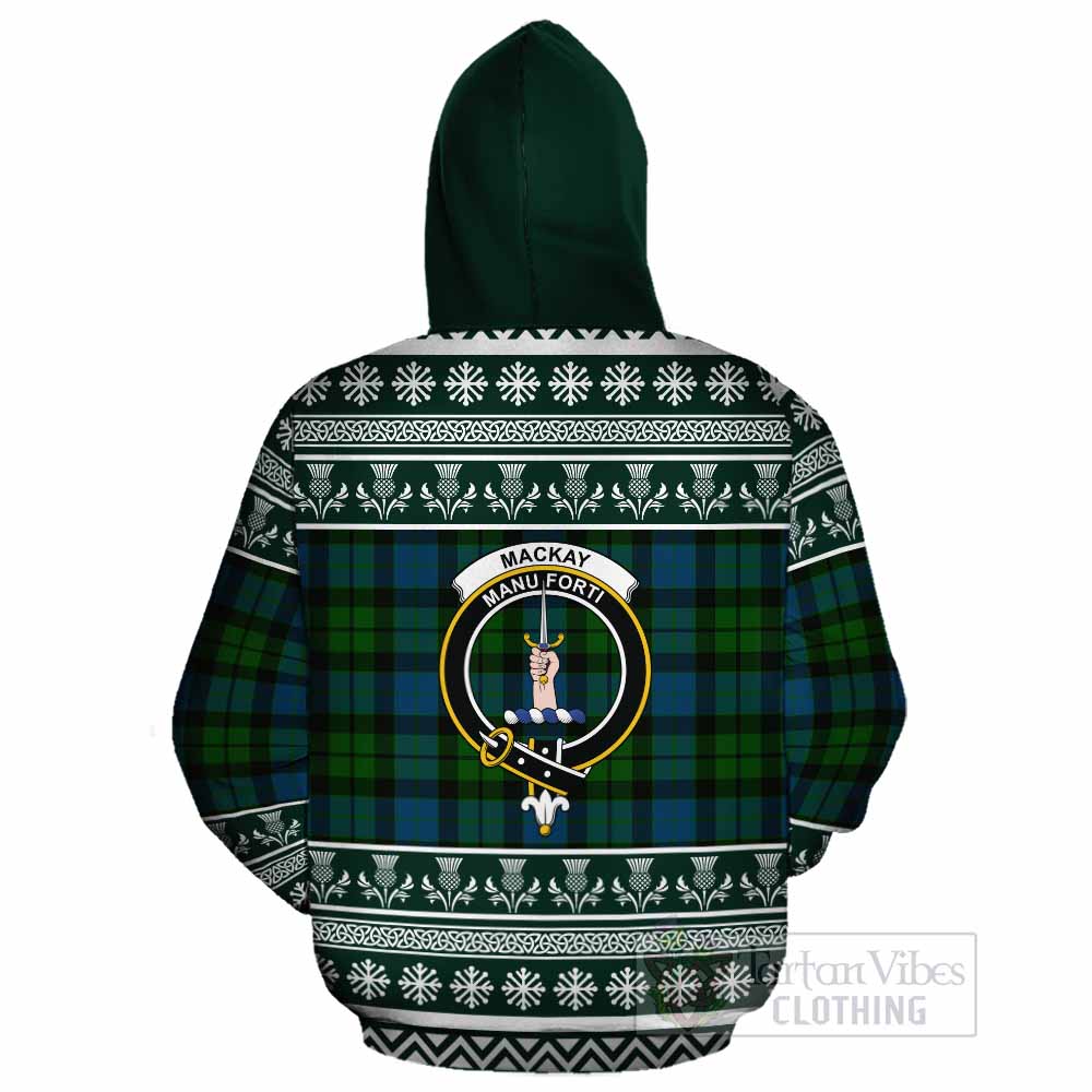 MacKay (McKay) Clan Tartan Christmas Cotton Hoodie with Family Crest - Tartan Vibes Clothing
