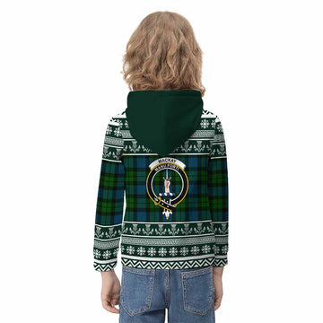 MacKay (McKay) Clan Tartan Christmas Kid Hoodie with Family Crest