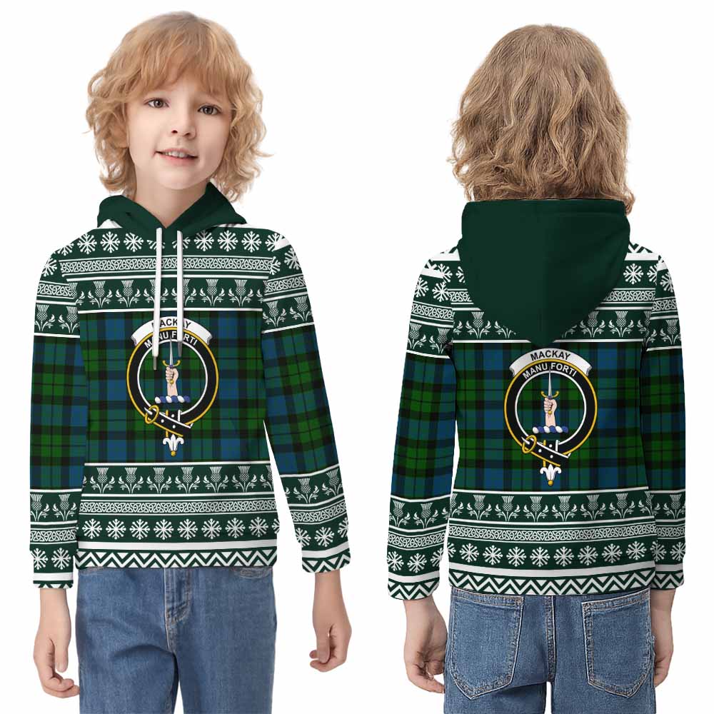 MacKay (McKay) Clan Tartan Christmas Kid Hoodie with Family Crest - Tartan Vibes Clothing
