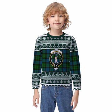 MacKay (McKay) Clan Tartan Christmas Kid Ugly Sweatshirt with Family Crest