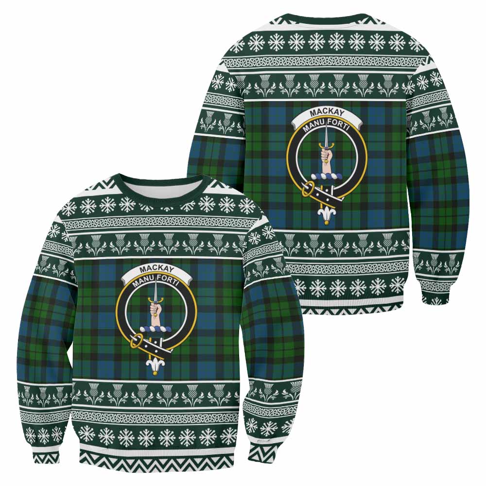 MacKay (McKay) Clan Tartan Christmas Sweatshirt with Family Crest - Tartan Vibes Clothing