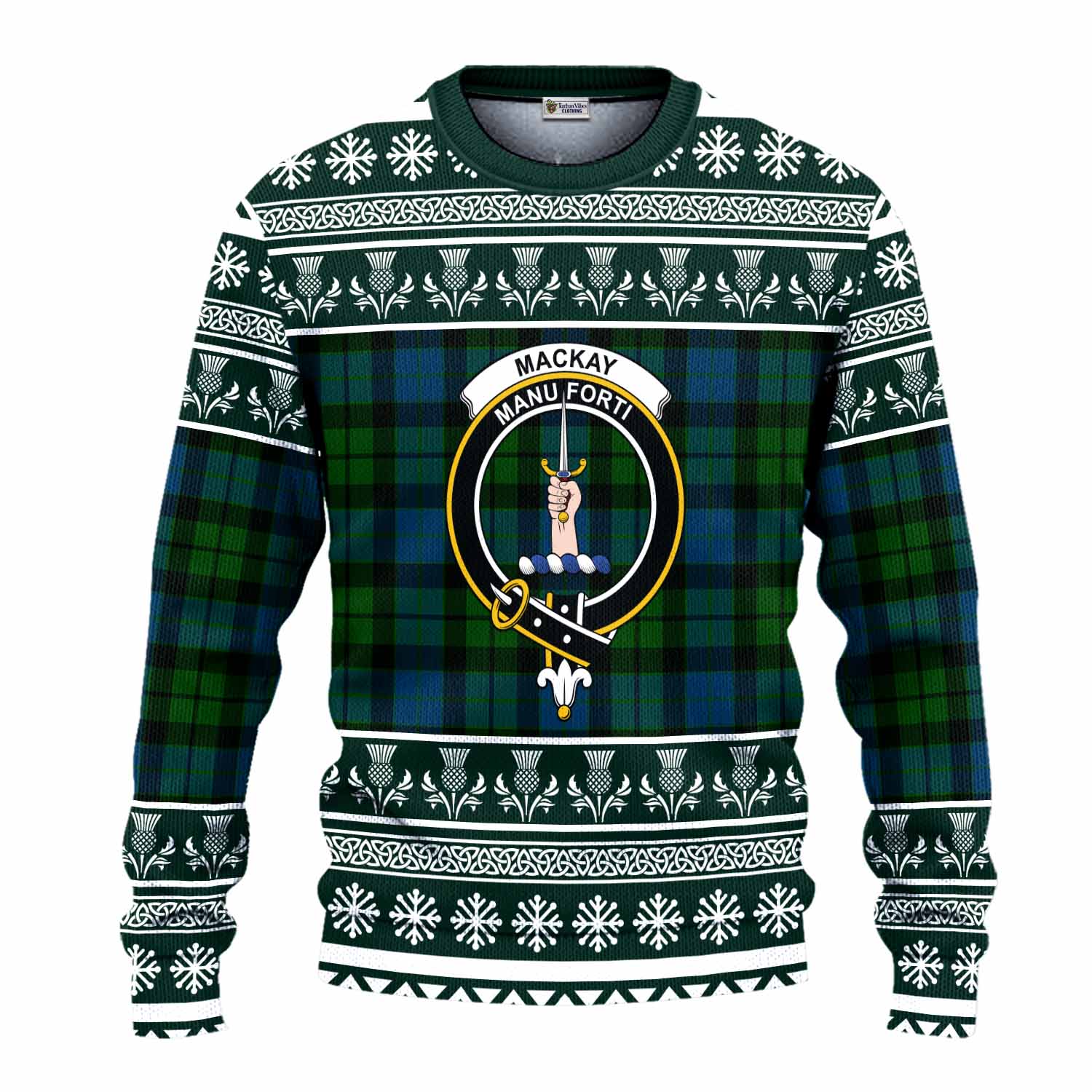 MacKay (McKay) Clan Tartan Christmas Ugly Sweater with Family Crest - Tartan Vibes Clothing